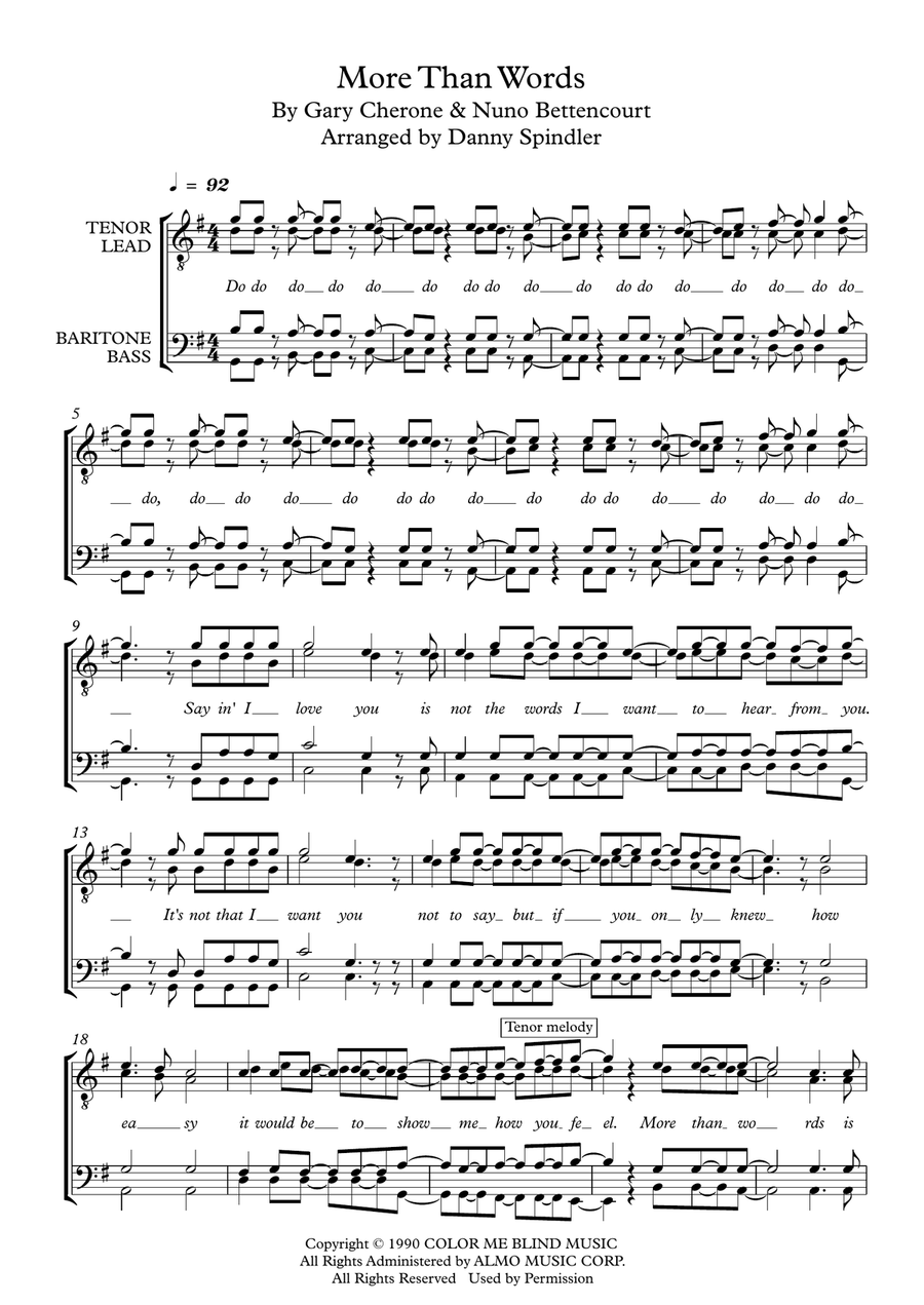 More Than Words TTBB scores gallery preview page 1