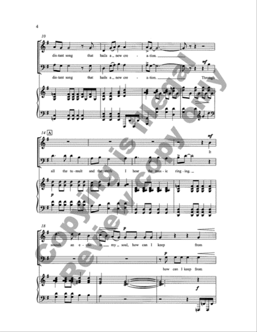 How Can I Keep from Singing? (Choral Score) 4-Part scores gallery preview page 17
