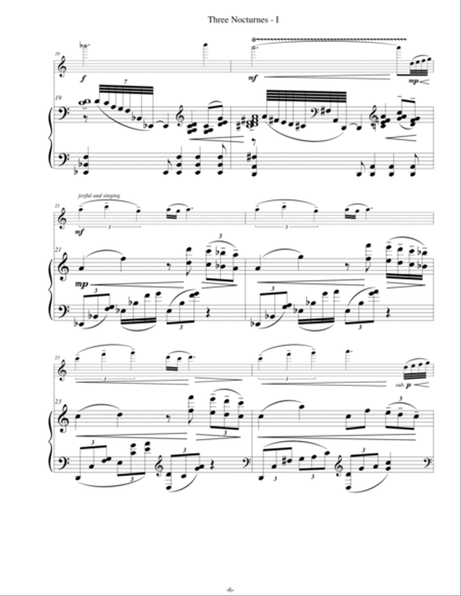 Three Nocturnes for Flute (or Violin) And Piano - Opus 16 Flute scores gallery preview page 6