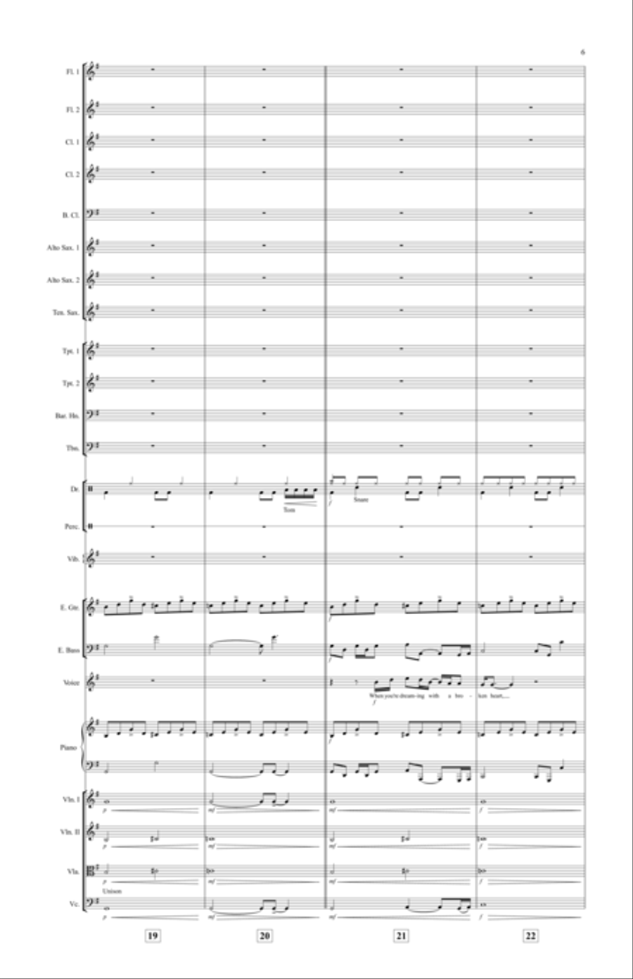 Dreaming With A Broken Heart Large Ensemble scores gallery preview page 6