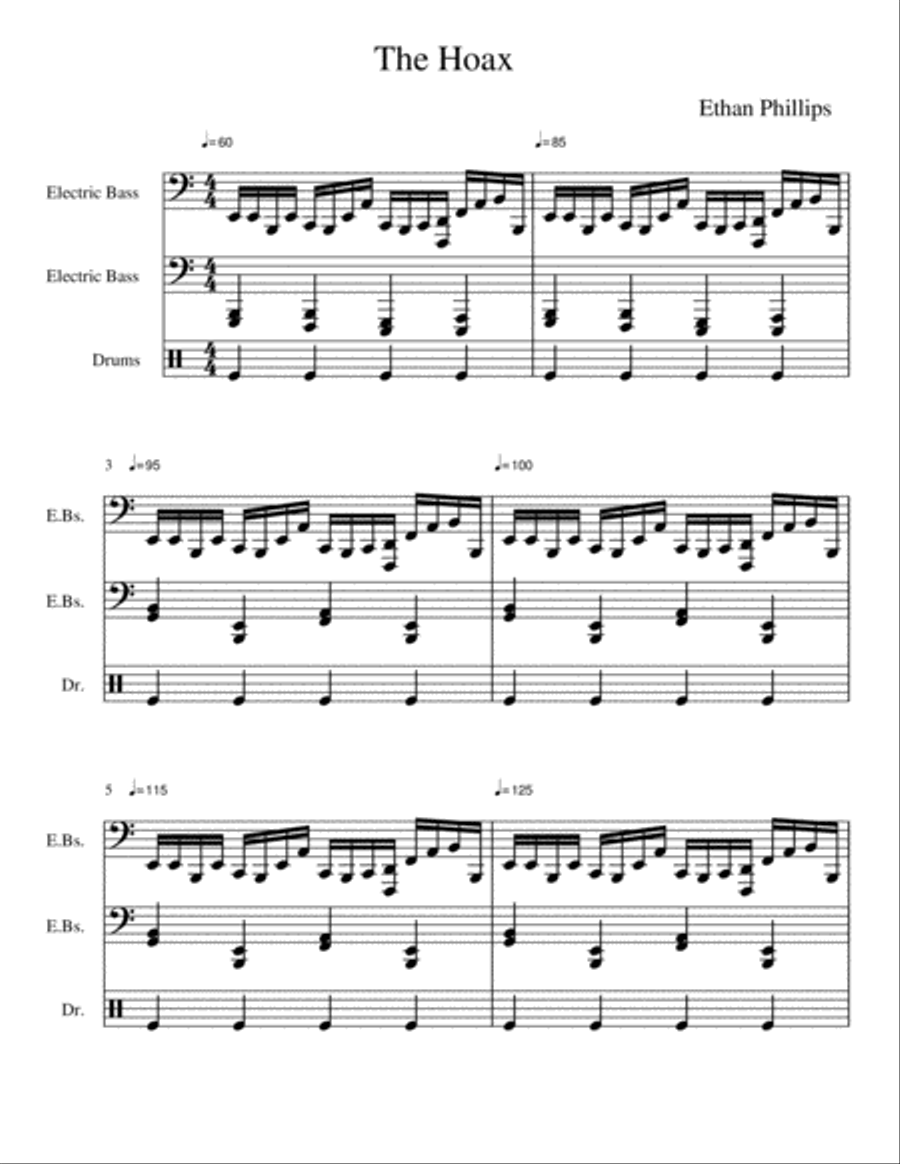 The Hoax Bass Guitar scores gallery preview page 1