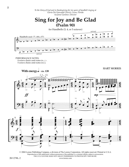 Sing for Joy and Be Glad