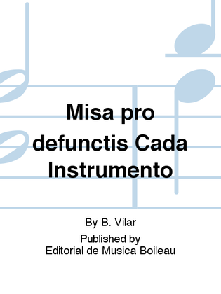 Misa pro defunctis Cada Instrumento