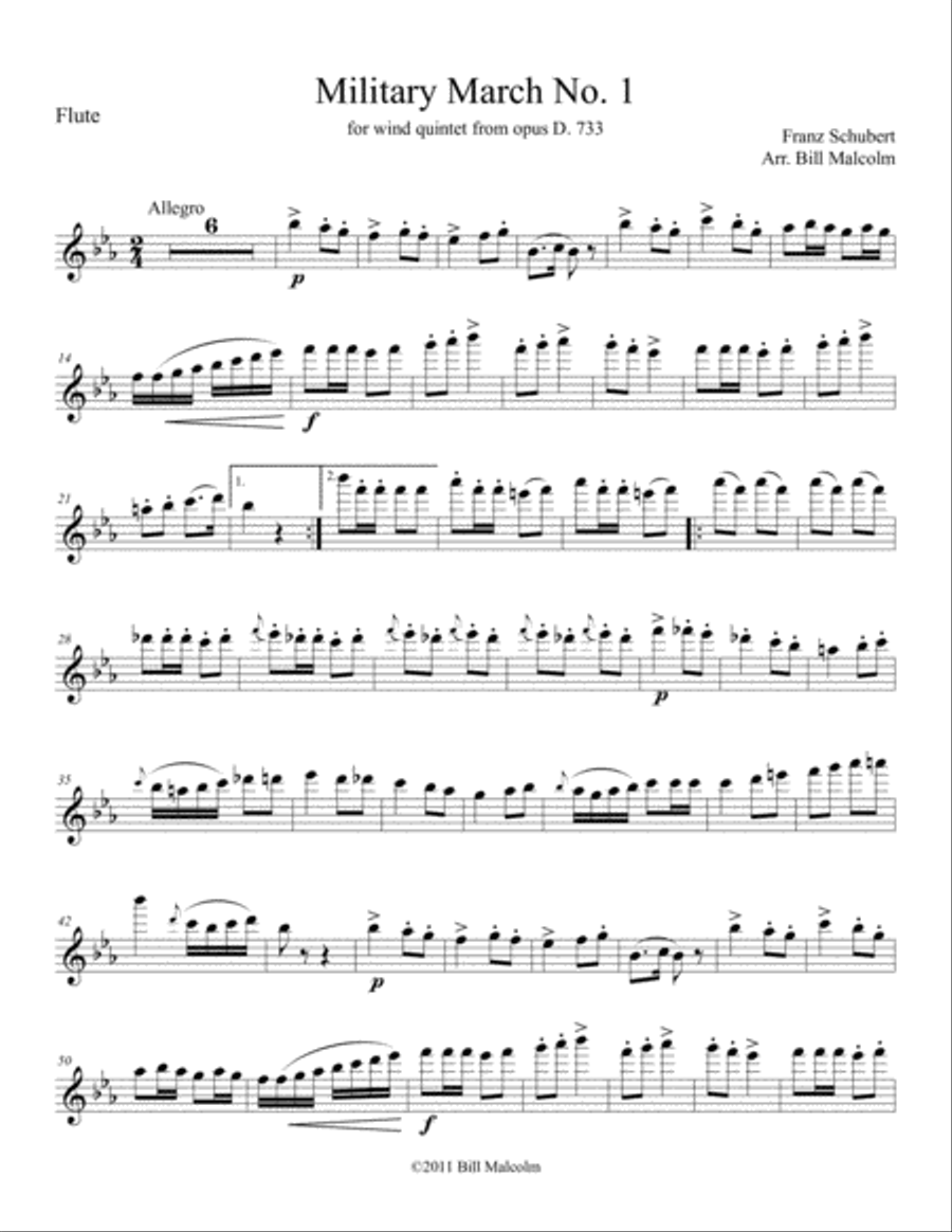 Military March No. 1 Military March No. 1 Woodwind Quintet scores gallery preview page 6