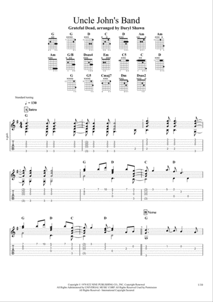 Grateful Dead Sheet Music to download and print
