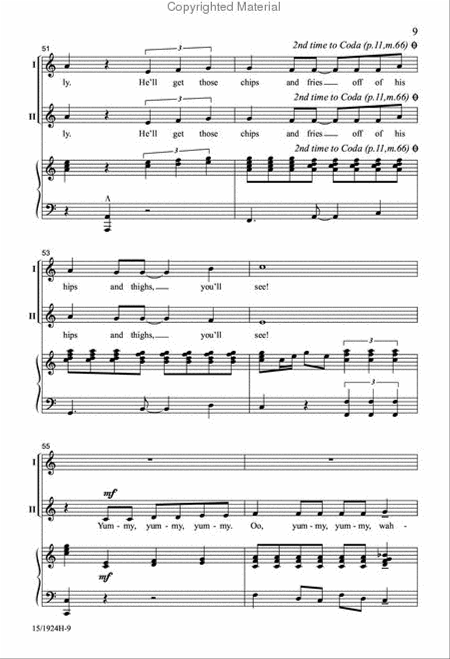 Santa's Going on a Diet Santa's Going on a Diet Unison Choir scores gallery preview page 9