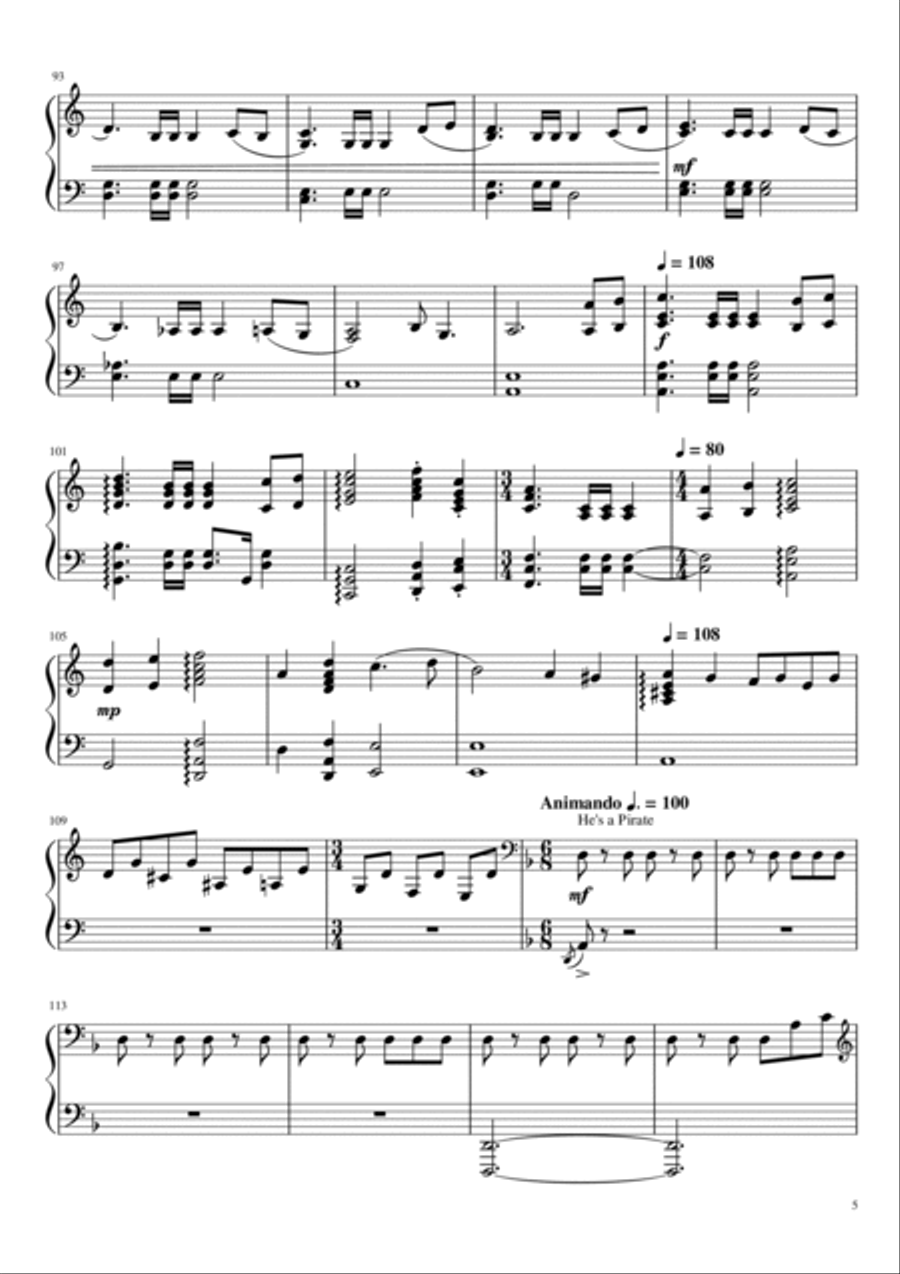 Pirates Of The Caribbean Piano Solo scores gallery preview page 5