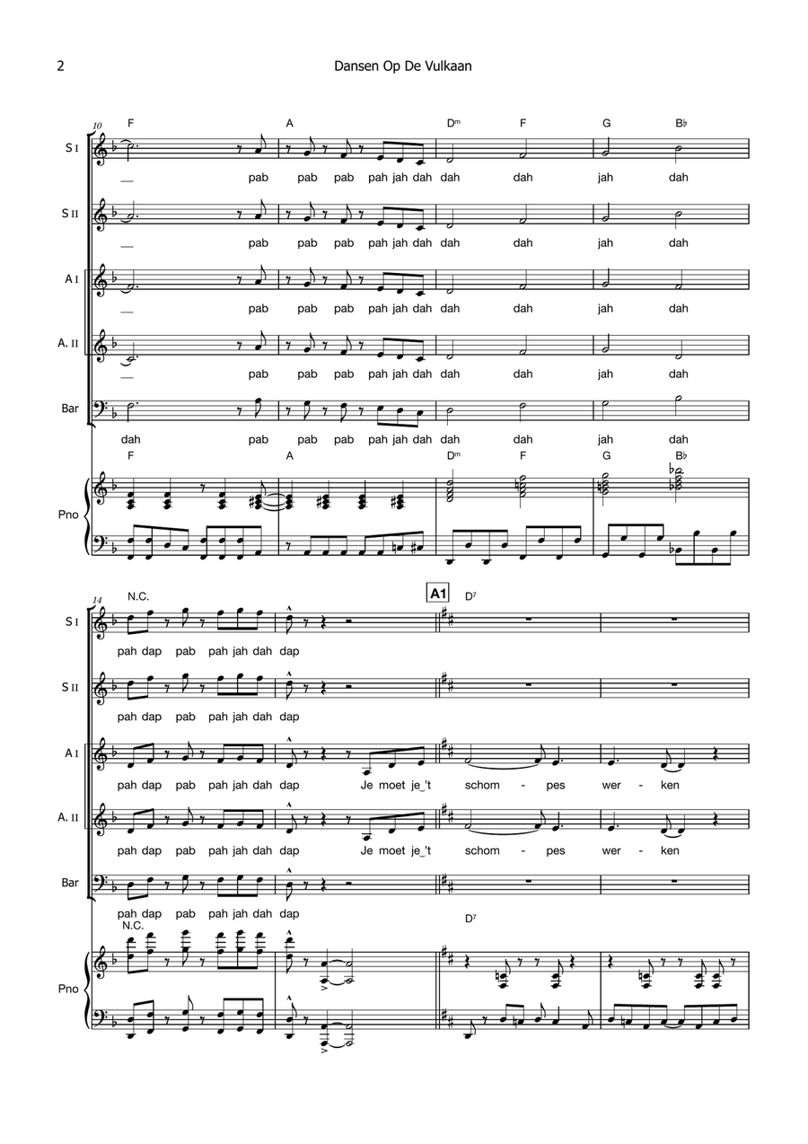 Dansen Op De Vulkaan Choir scores gallery preview page 2
