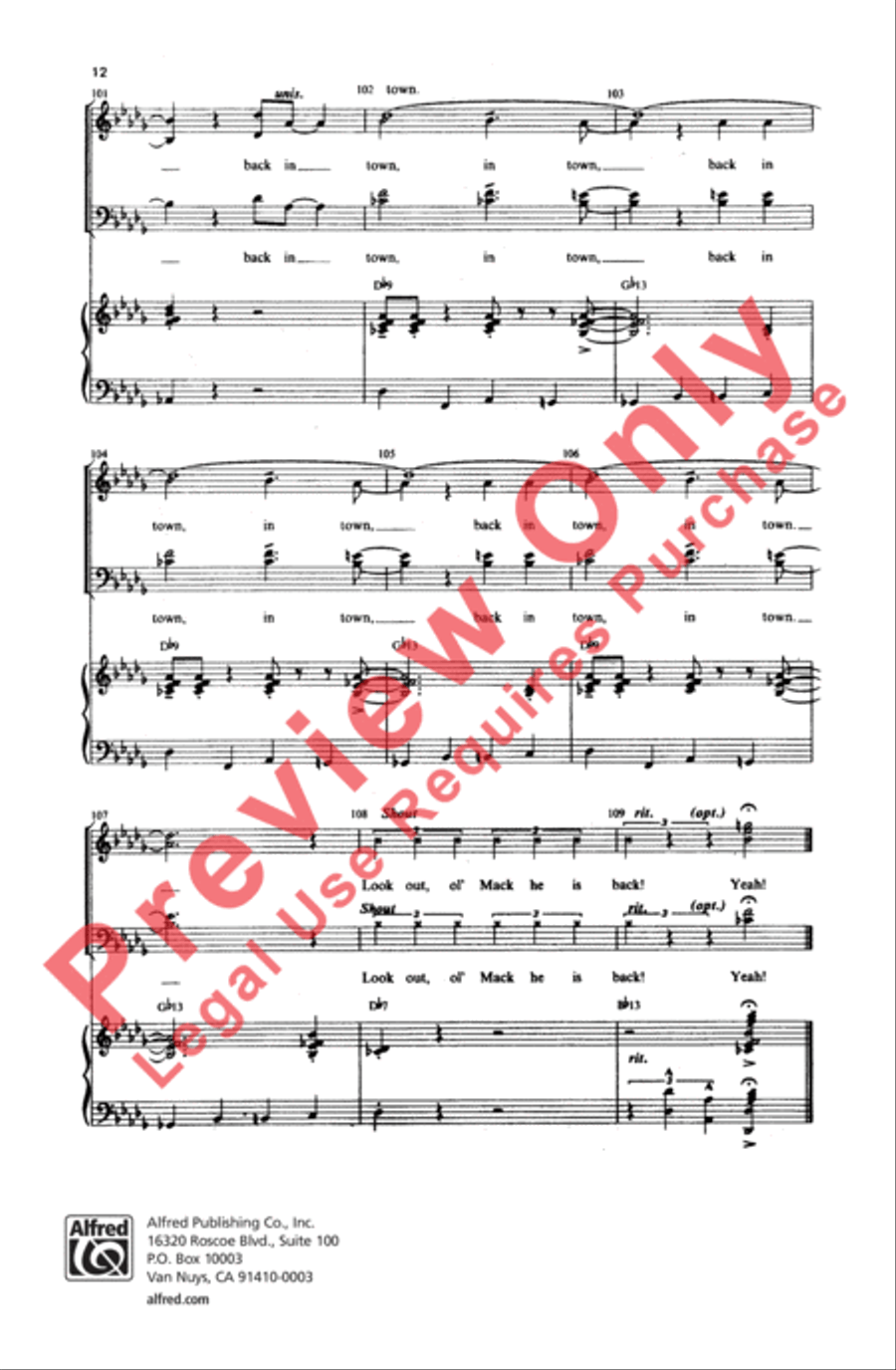 Mack the Knife Mack the Knife 4-Part scores gallery preview page 12