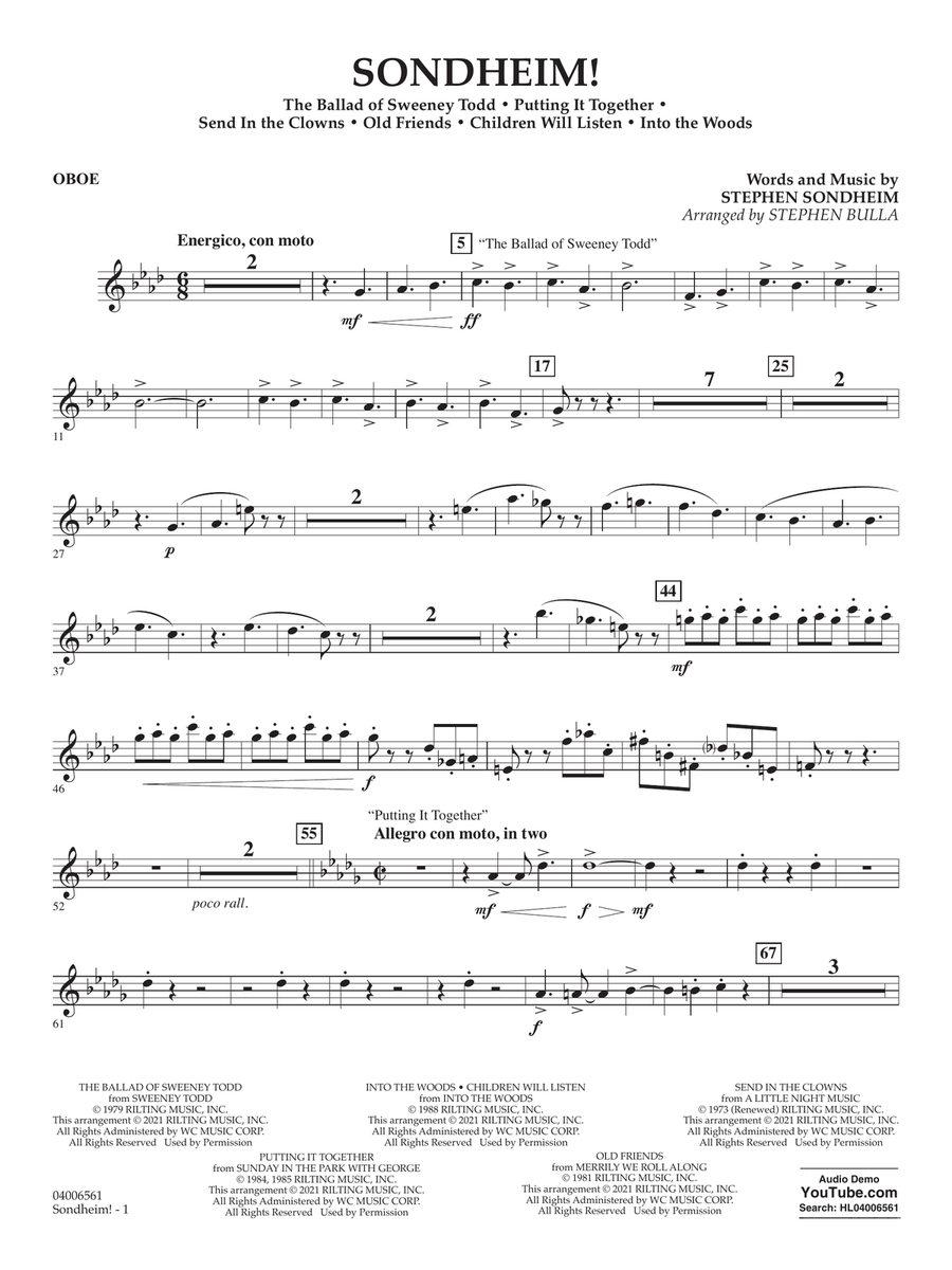 Sondheim! (arr. Stephen Bulla) - Oboe