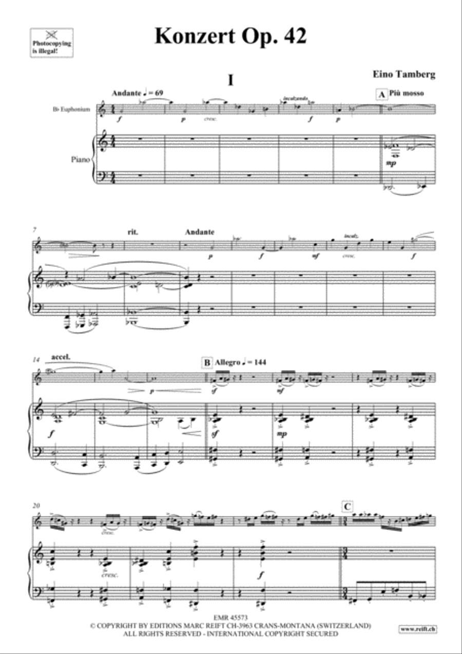 Konzert Op. 42 Euphonium scores gallery preview page 4
