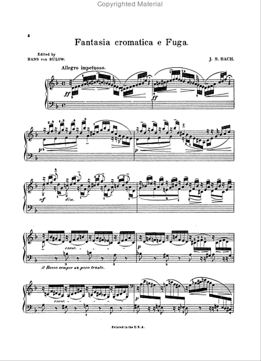 Chromatic Fantasy & Fugue, Concerto in the Italian Style, Fantasy in C Min, Prelude & Fugue in A Min Piano Solo scores gallery preview page 2