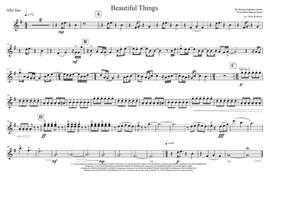 Beautiful Things Marching Band scores gallery preview page 6