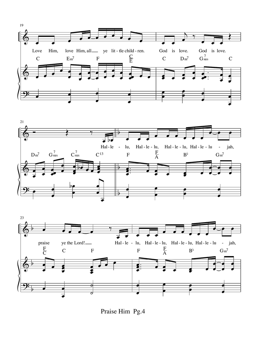 Praise Him, Praise Him / Hallelu, Hallelu Piano, Vocal scores gallery preview page 4