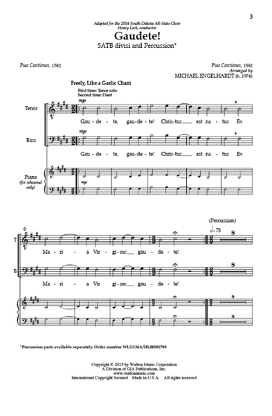 Gaudete! - SATB (Vocal Score) image number null