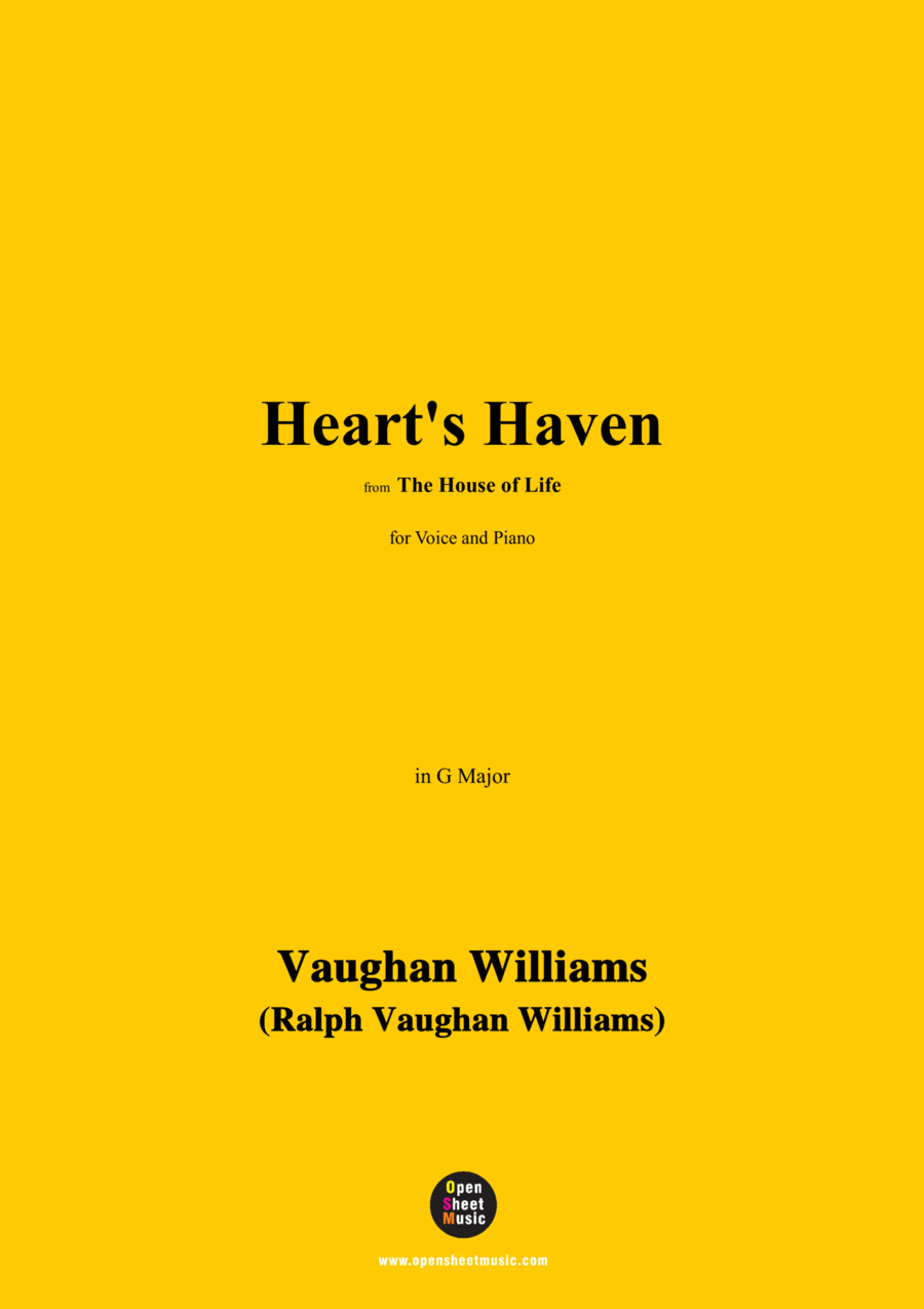 Vaughan Williams-Heart's Haven,in G Major Voice scores gallery preview page 1