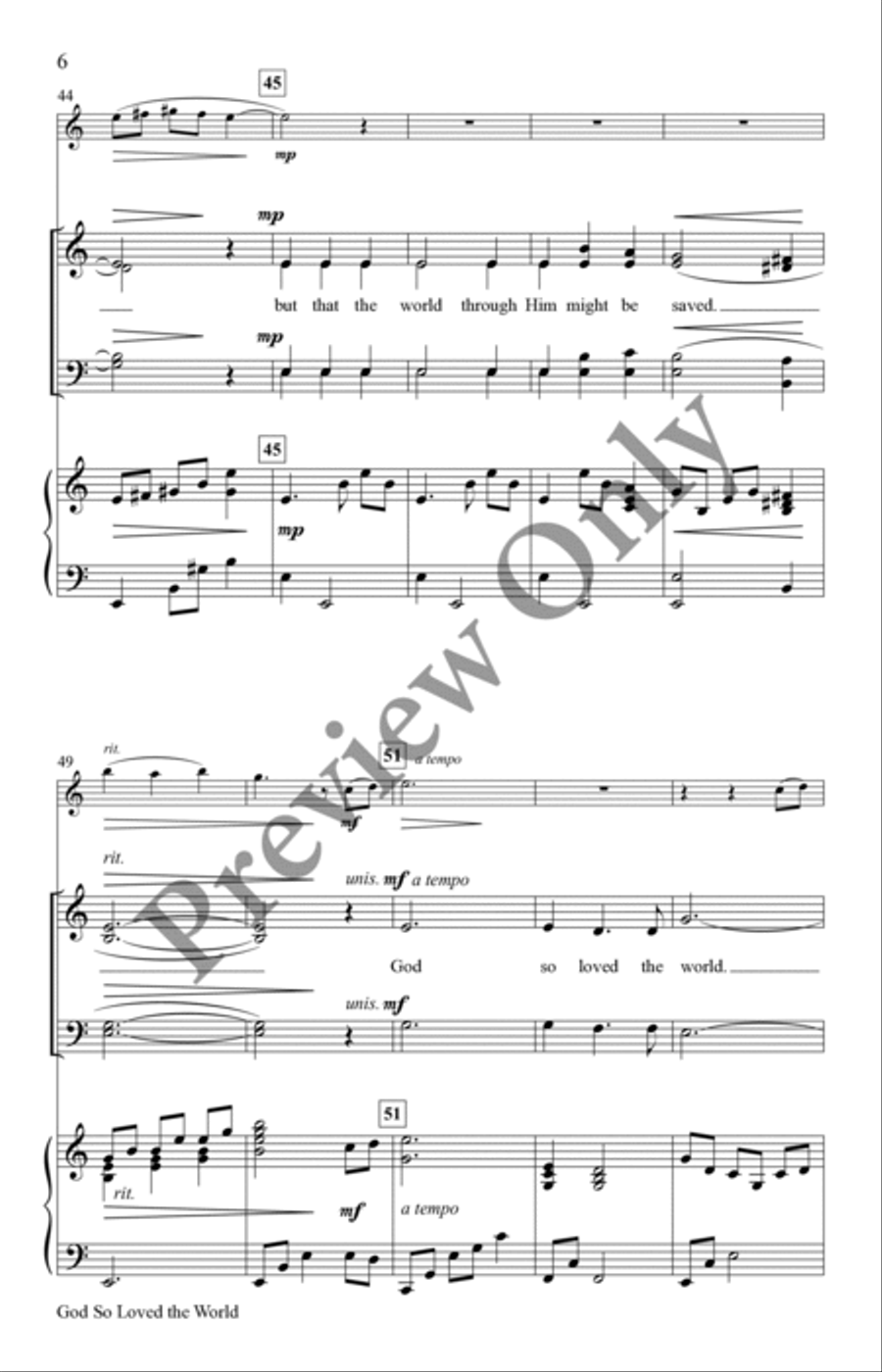 God So Loved the World 4-Part scores gallery preview page 6
