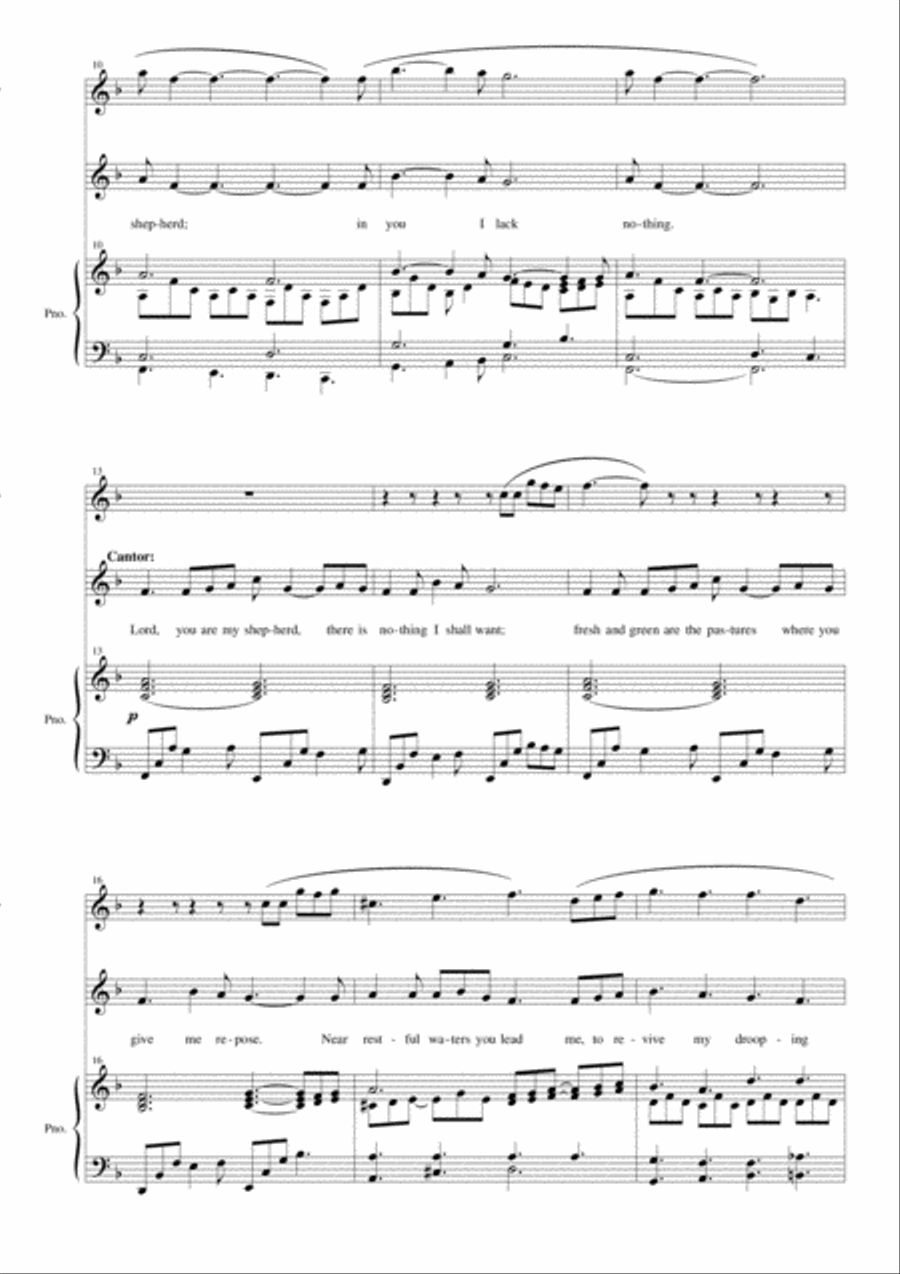 Psalm 23: Lord, You are my Shepherd 3-Part scores gallery preview page 3