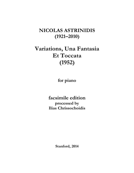 Variations, Quasi Una Fantasia Et Toccata image number null
