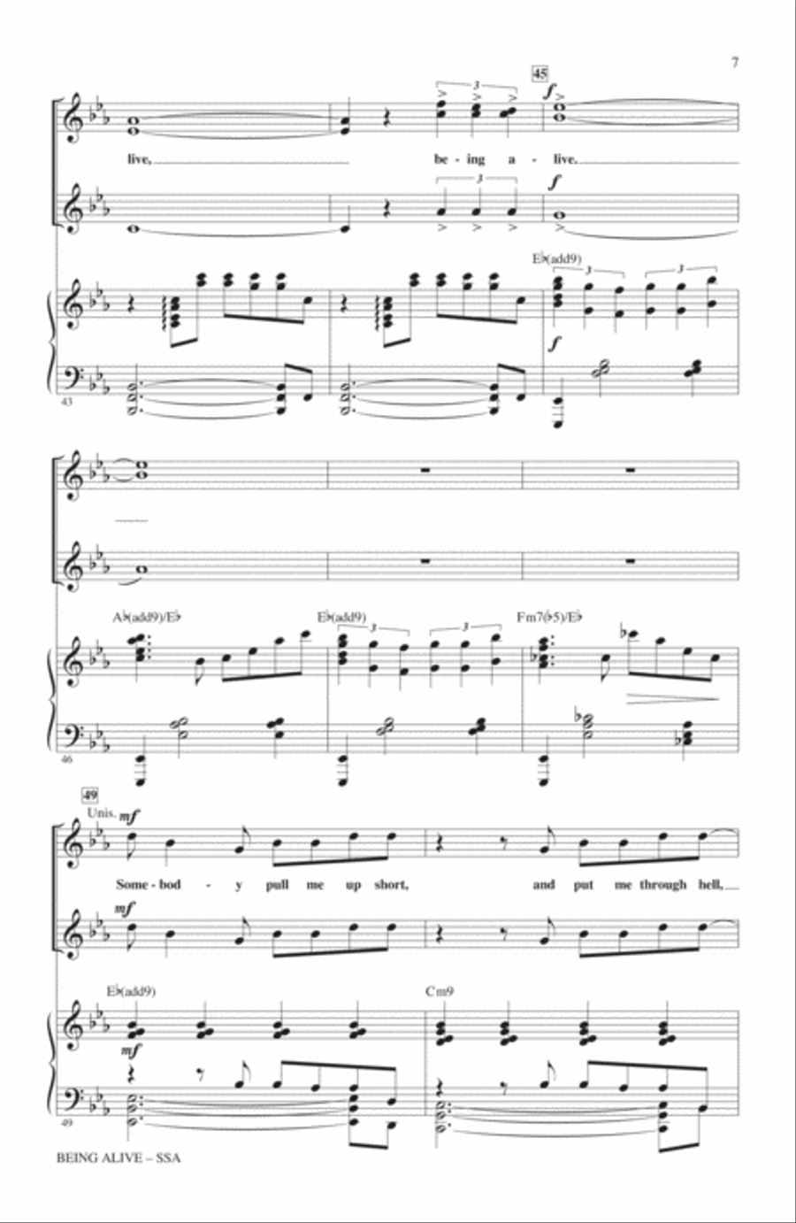 Being Alive Being Alive SSA scores gallery preview page 6