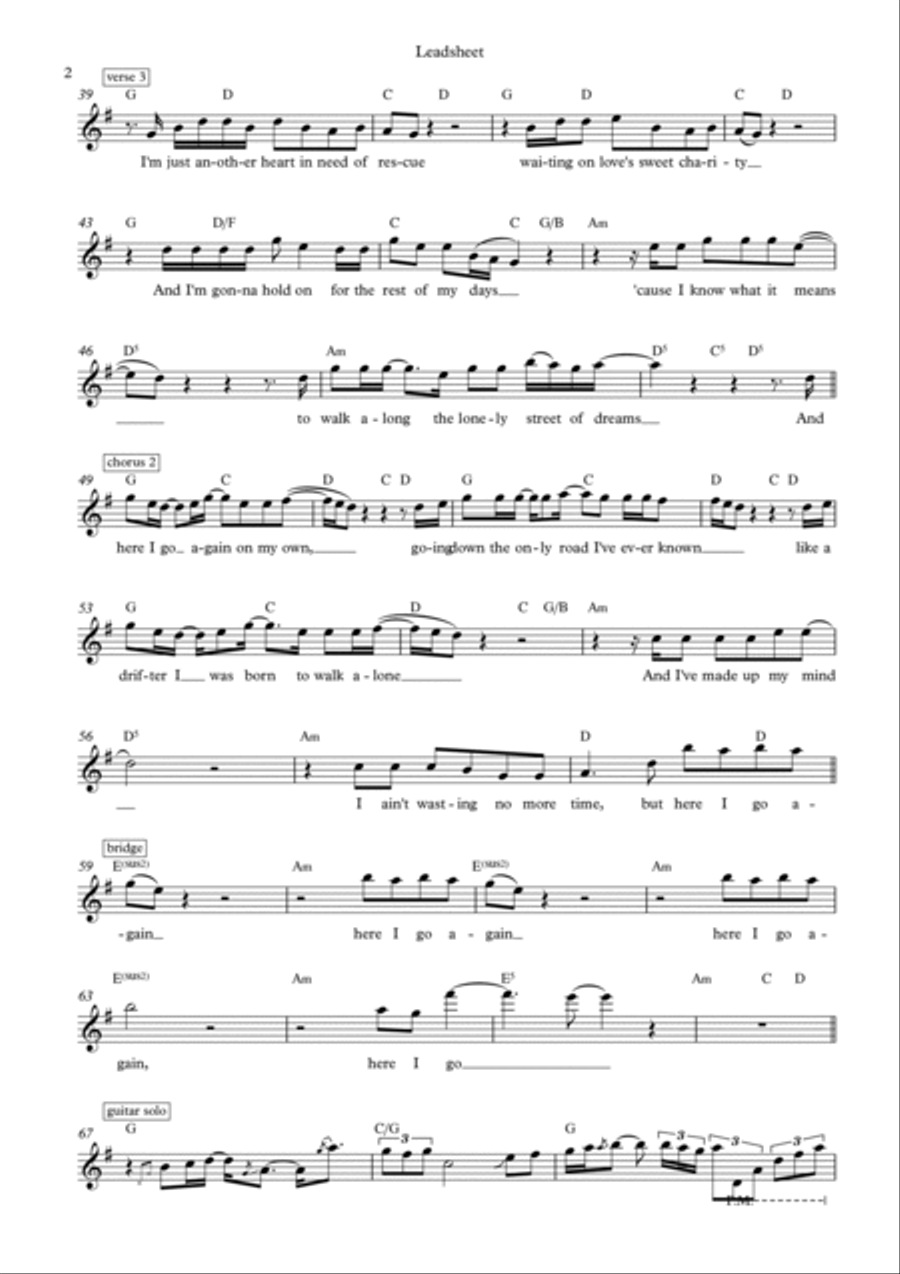 Here I Go Again Piano scores gallery preview page 2
