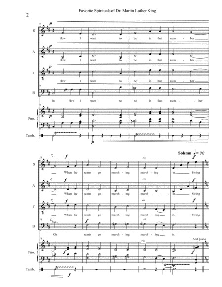 Favorite Spirituals of Dr. Martin Luther King, Jr. for SATB image number null