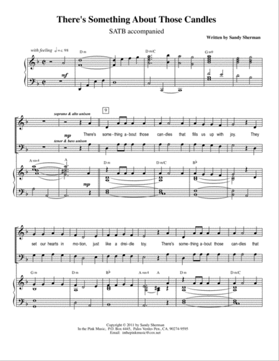 There's Something About Those Candles SATB 4-Part scores gallery preview page 1