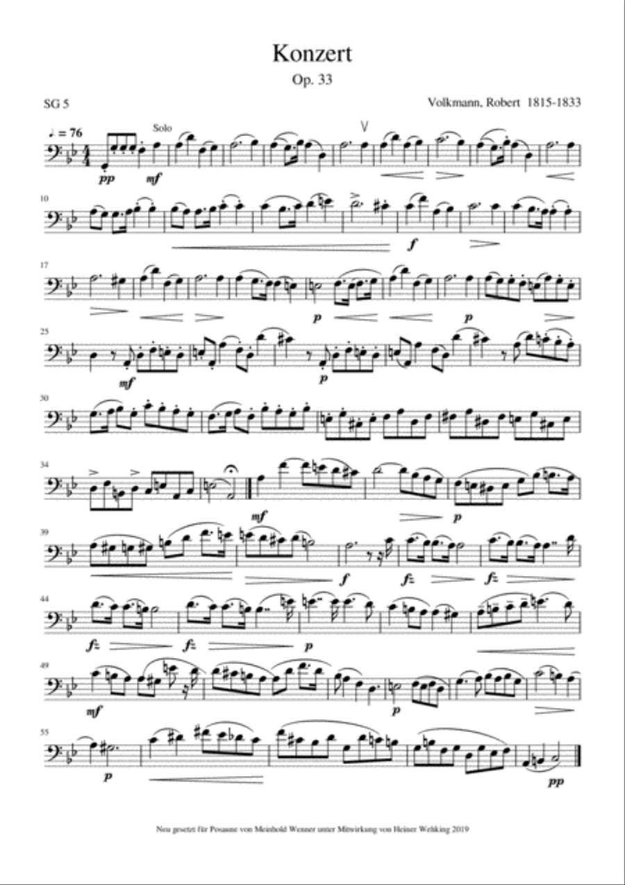 4 Solo Pieces for Trombone Posaune from Volkmann, Weber, Wehking Trombone Solo Posaune Soli Stück S Trombone Solo scores gallery preview page 3
