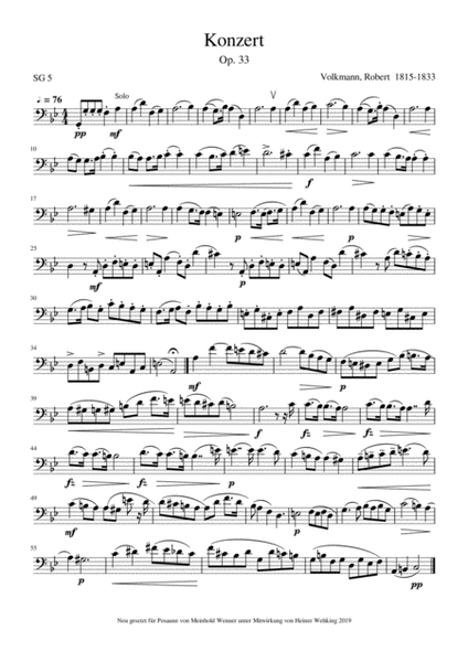 4 Solo Pieces for Trombone Posaune from Volkmann, Weber, Wehking Trombone Solo Posaune Soli Stück S