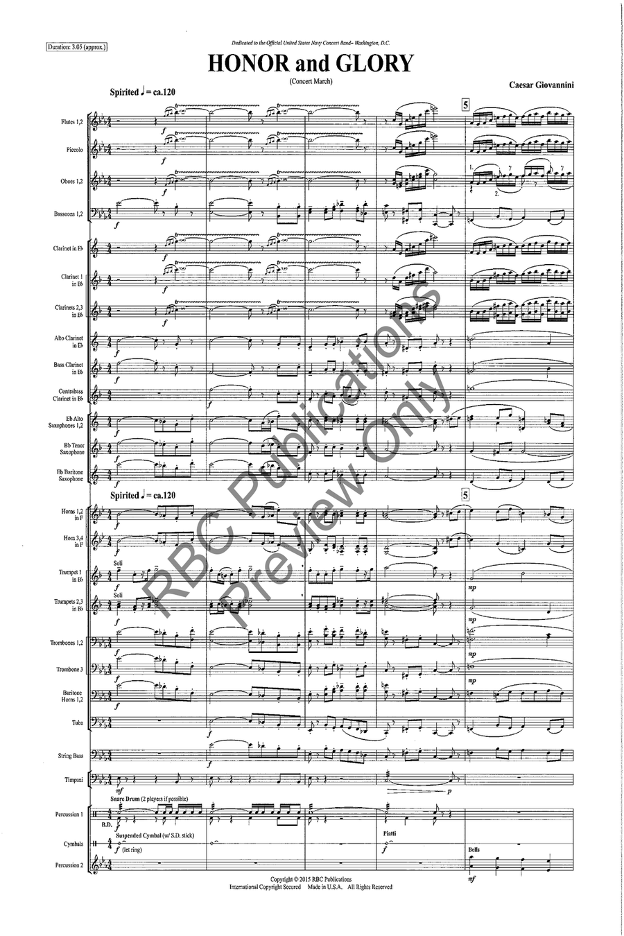 Honor And Glory (Score) Concert Band scores gallery preview page 3