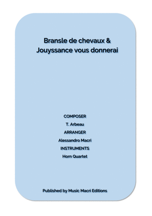 Book cover for Bransle de chevaux & Jouyssance vous donnerai by T. Arbeau