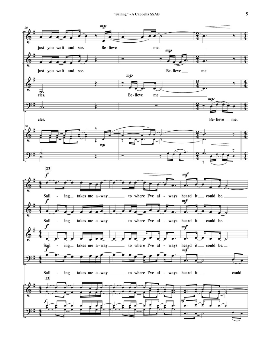 Sailing Sailing 4-Part scores gallery preview page 5