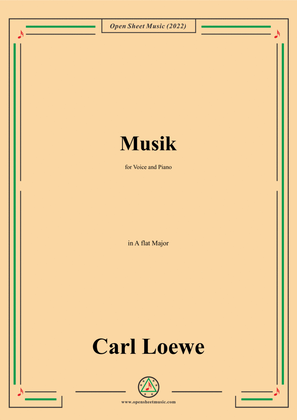 Book cover for Loewe-Musik,in A flat Major,for Voice and Piano