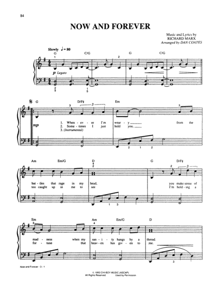 Popular Love Songs & Wedding Music - Easy Piano by Dan Coates Voice - Sheet Music