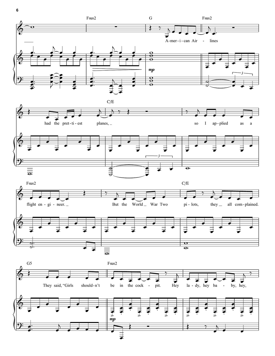 Me And The Sky (from Come from Away) Piano, Vocal scores gallery preview page 6