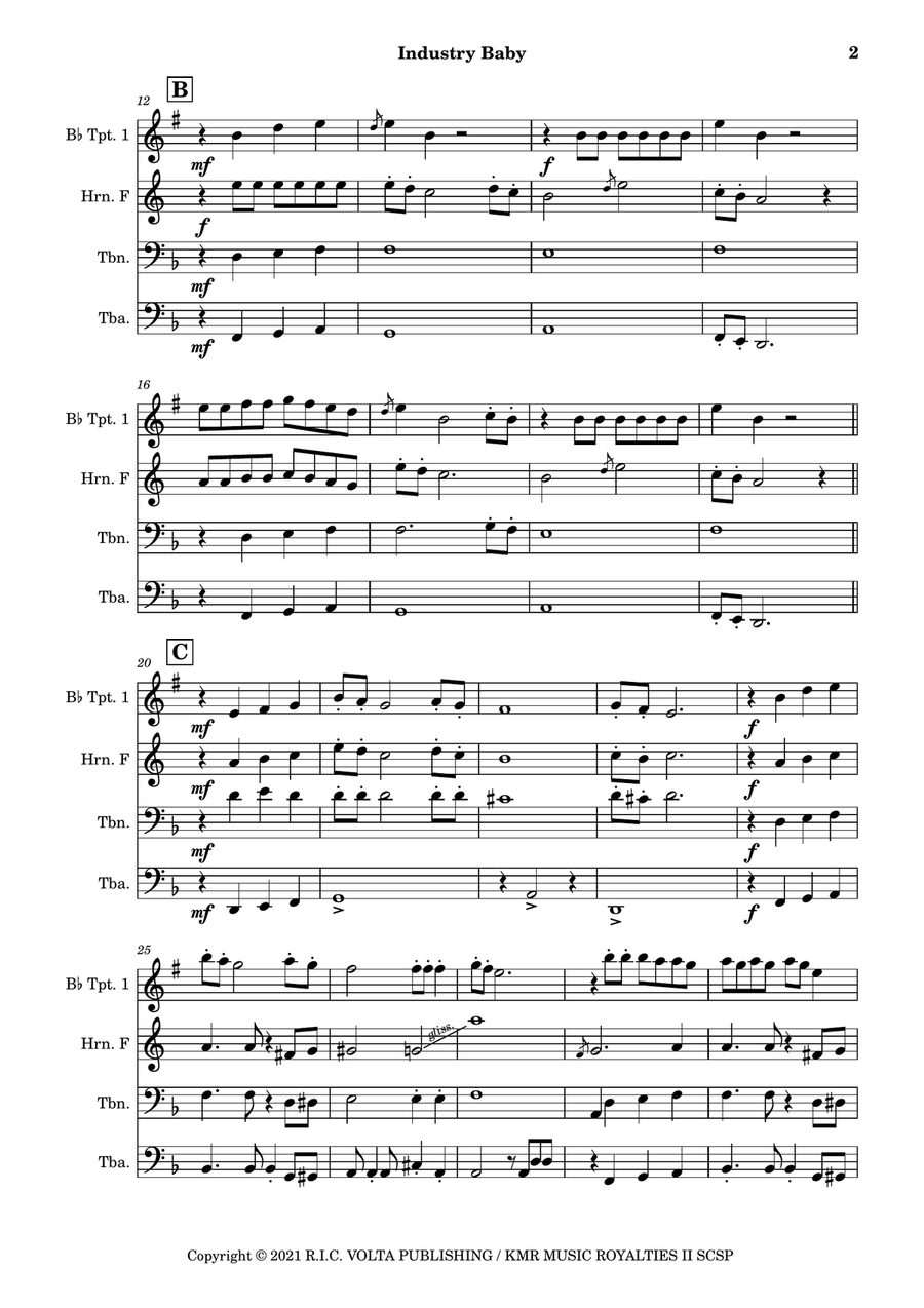 Industry Baby Brass Ensemble scores gallery preview page 3
