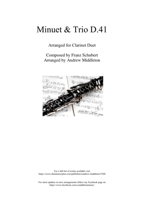 Minuet & Trio D.41 arranged for Clarinet Duet