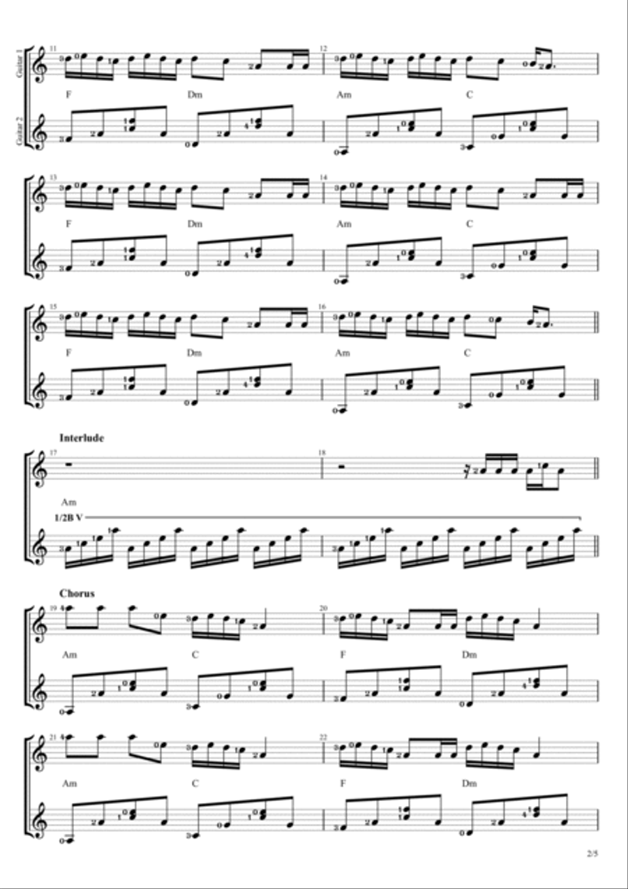 Gasoline Gasoline Electric Guitar scores gallery preview page 2