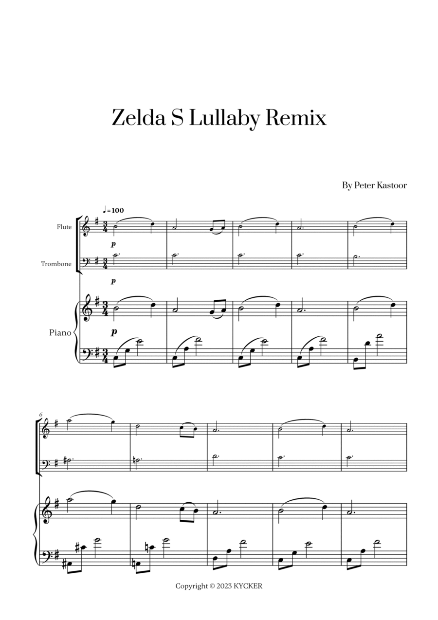 Zelda S Lullaby Remix Flute scores gallery preview page 1