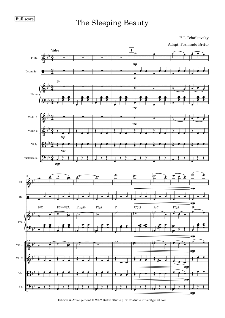 The Sleeping Beauty Chamber Music scores gallery preview page 1