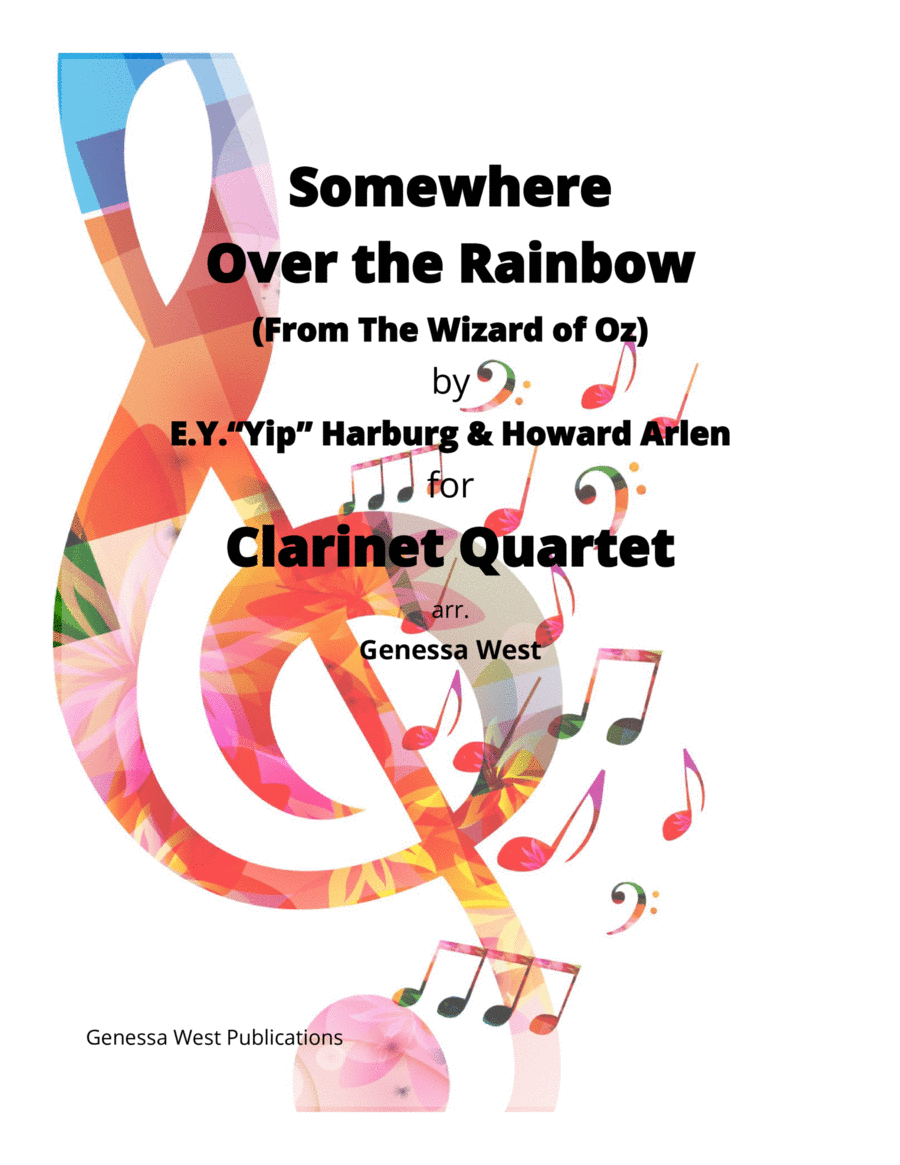 Over The Rainbow Clarinet Quartet scores gallery preview page 1