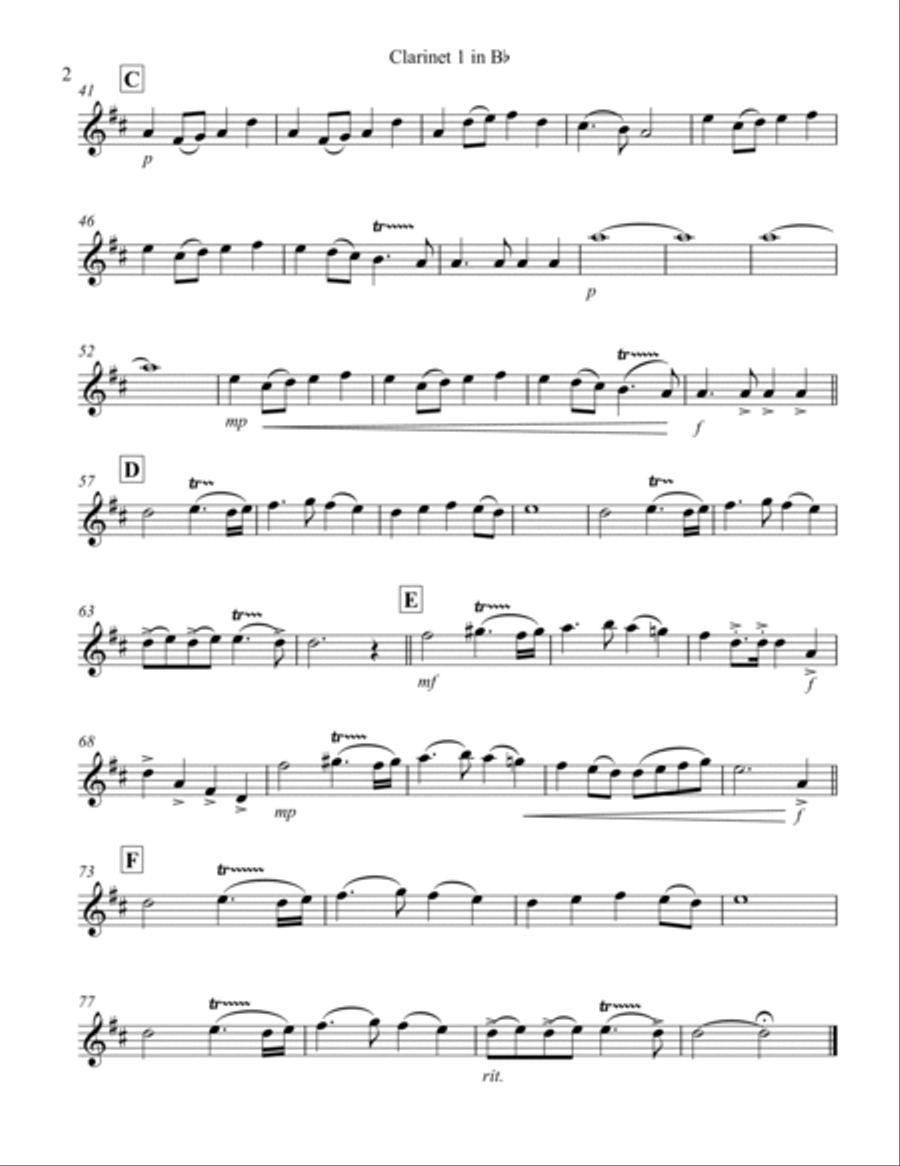 Trumpet Voluntary (for Clarinet Quartet) Woodwind Ensemble scores gallery preview page 6