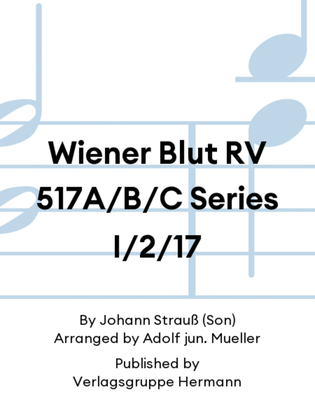 Book cover for Wiener Blut RV 517A/B/C Series I/2/17