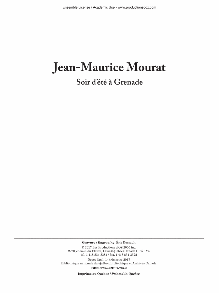 Soir d’été à Grenade Violin scores gallery preview page 1