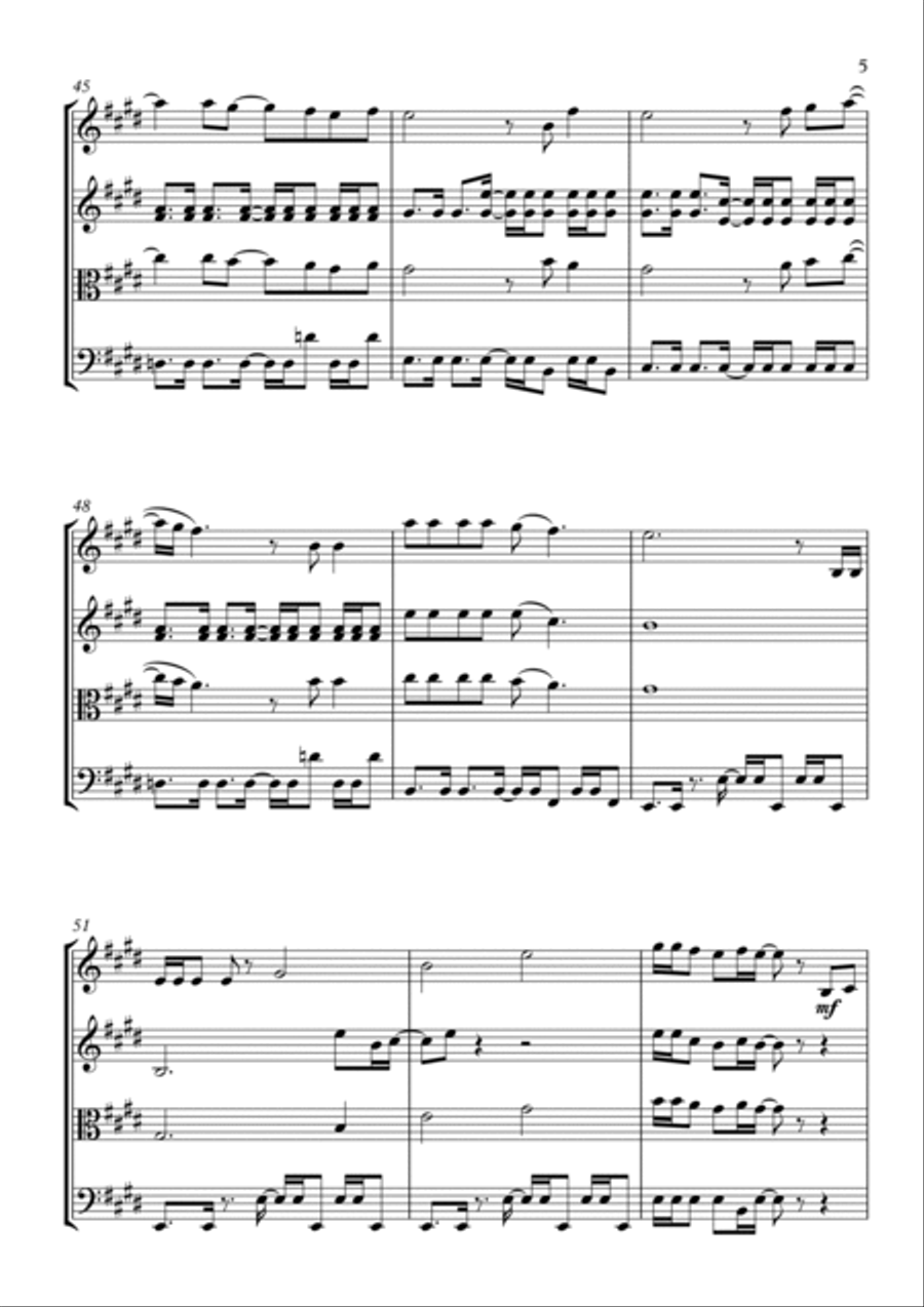 (i've Had) The Time Of My Life String Quartet scores gallery preview page 5