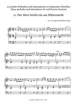 Easy Organ Preludes for Christmas - leichte Orgelpräludien | Der Herr bricht ein um Mitternacht