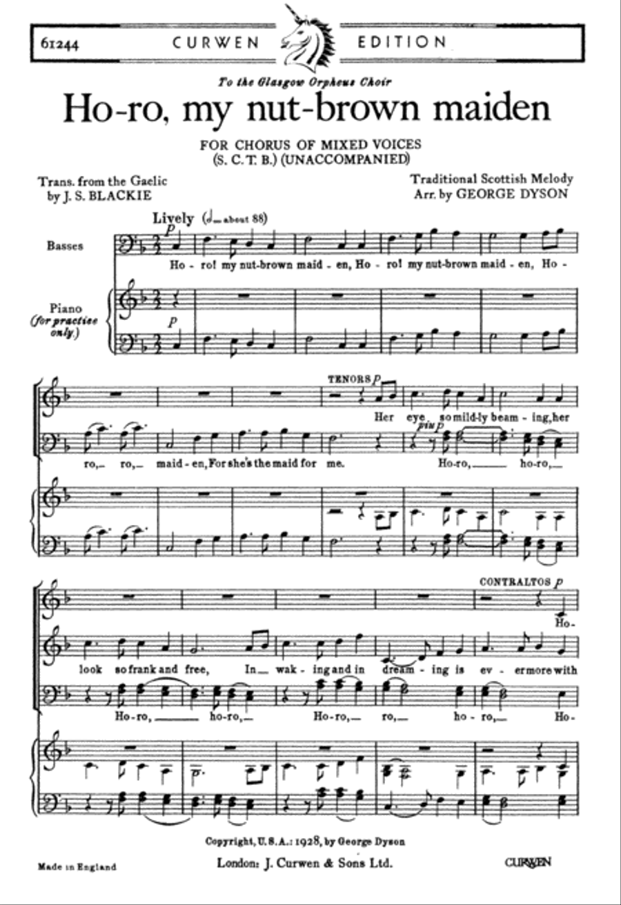 Ho-Ro! My Nut-Brown Maiden 4-Part scores gallery preview page 1