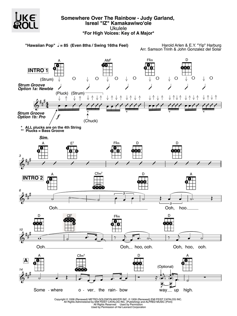 Over The Rainbow (from The Wizard Of Oz) Ukulele scores gallery preview page 1