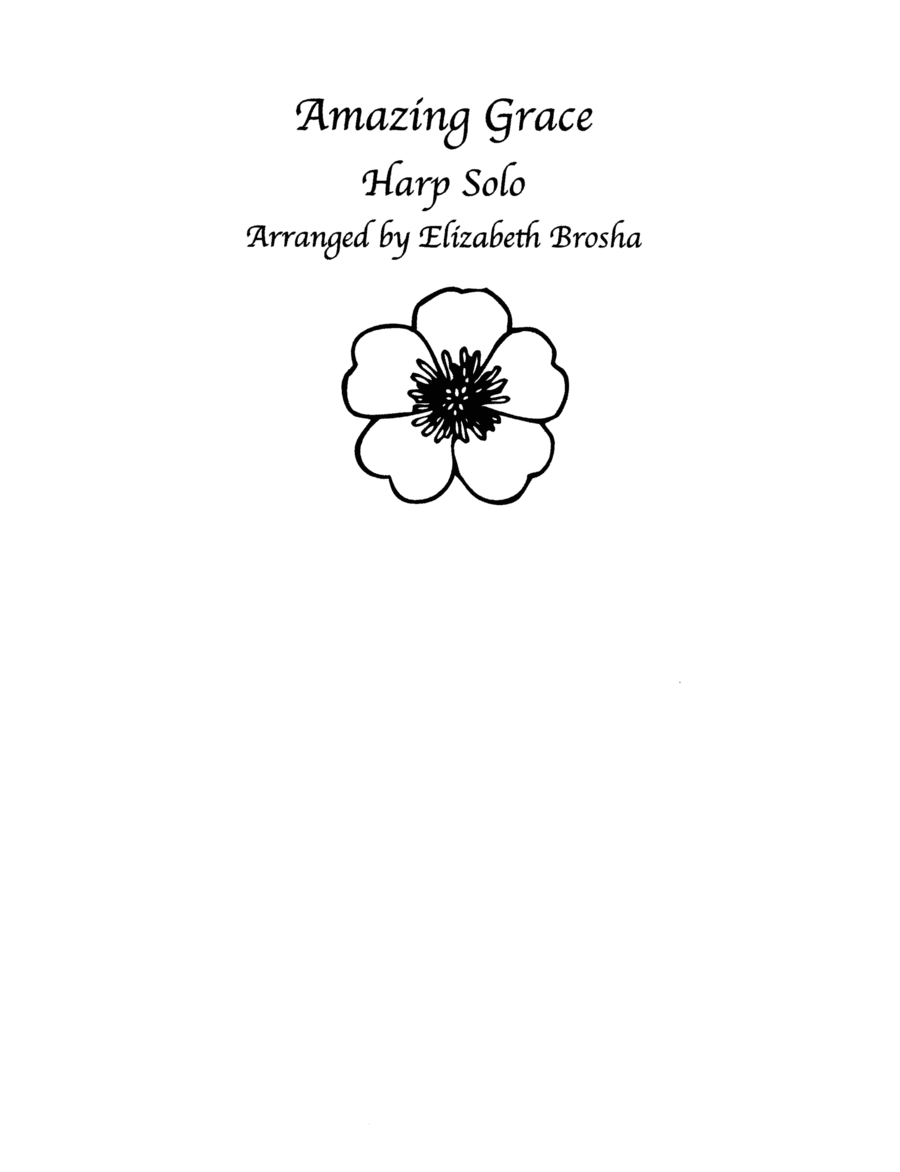 Amazing Grace Harp Solo Celtic Harp scores gallery preview page 1