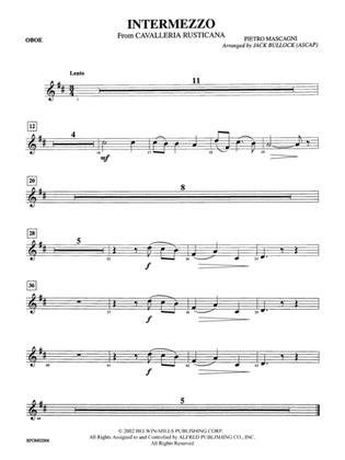 Book cover for Intermezzo (from Cavalleria Rusticana): Oboe